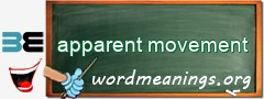 WordMeaning blackboard for apparent movement